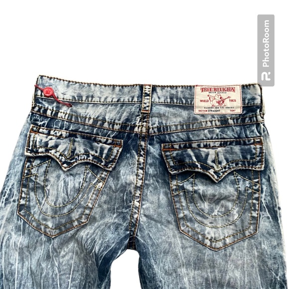 True Religion Brand Jeans World Tour Jeans Acid Wash Straight Authentic - Picture 3 of 7
